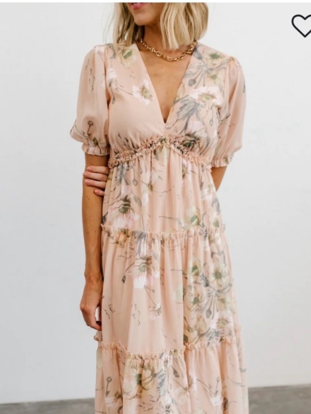 Baltic Born Santorini Floral Maxi Dress Wedding Guest Ethereal Pink Medium - Picture 3 of 10